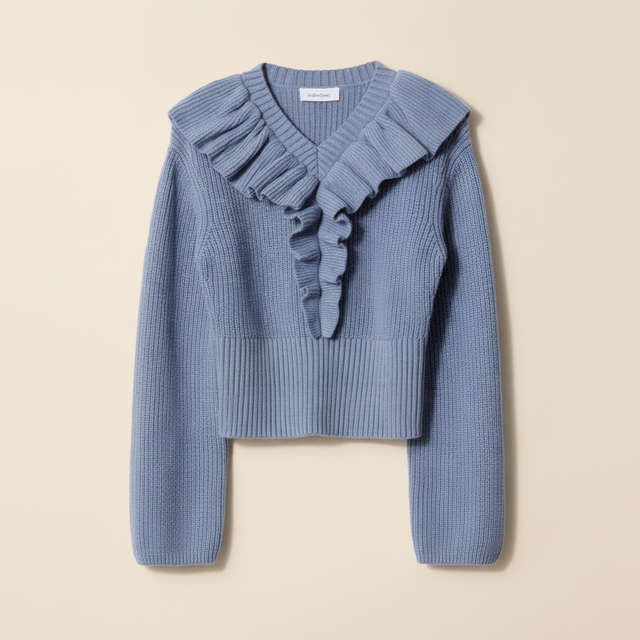 Ruffled Jumper - Blue
