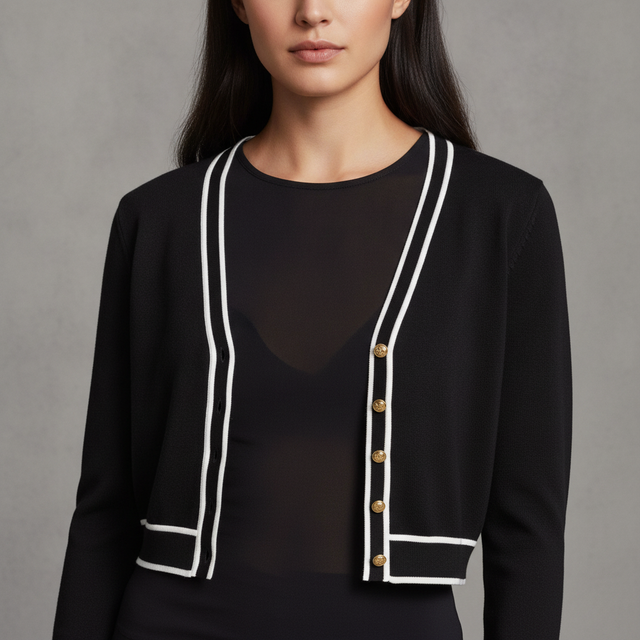 Ezbelle V-Neck Striped Cardigan
