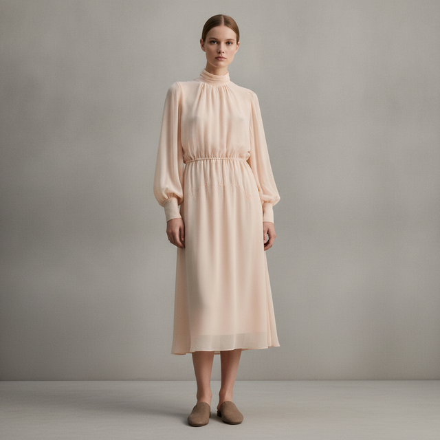 Flowy dress with embroidered details