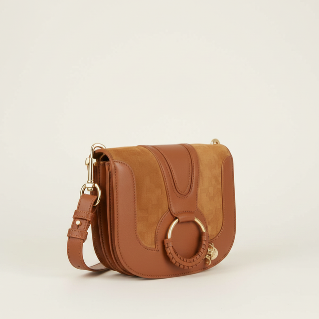 Hana Suede & Leather Shoulder Bag