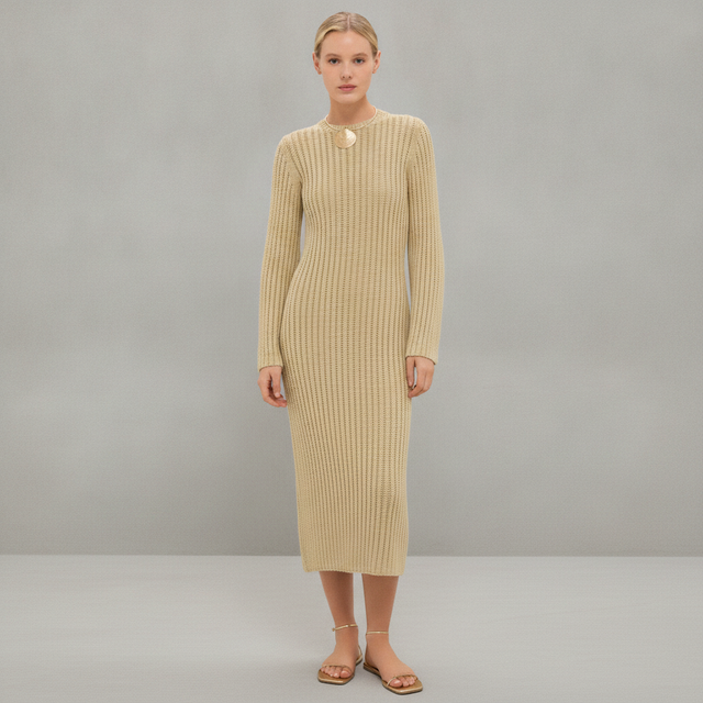 Gold Knit Amanyara Maxi Dress