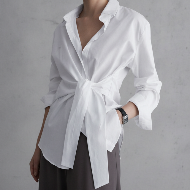 Kufv White Sleeve Long Blouse