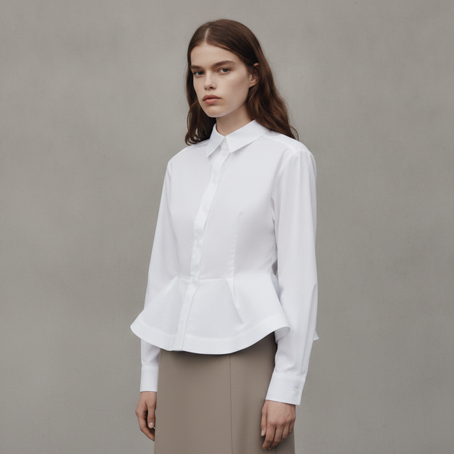 Poplin Peplum Shirt