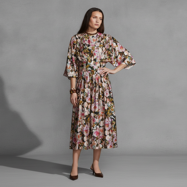 HAVANA DRESS IN WATERCOLOR ROSE
