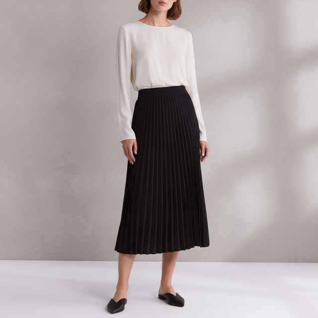Pleated Midi Skirt