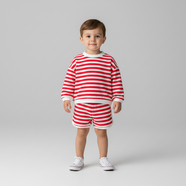Baby 2-Piece Top & Short Set - Red