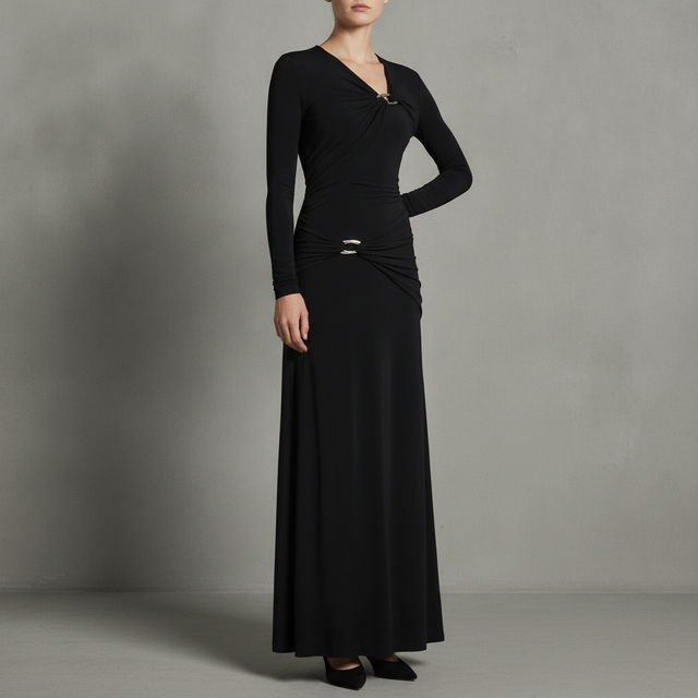 Viela Gathered Maxi Dress