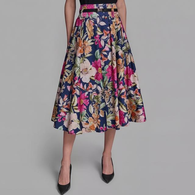 KARL LAGERFELD PARISWomen's Printed Belted Midi Skirt