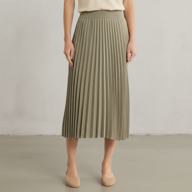 Pleated Midi Skirt