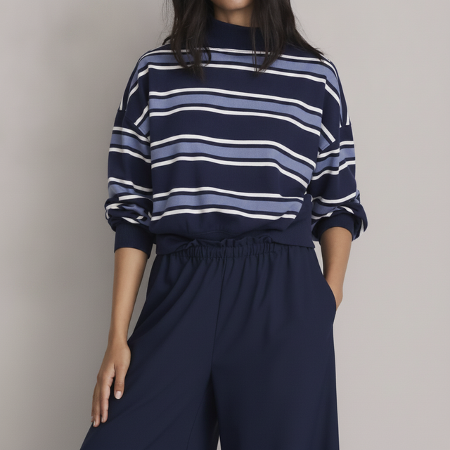 Lou & Grey Rugby Stripe Terrysoft Sweatshirt