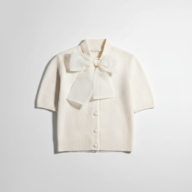 Bow-Detail Knit Cardigan