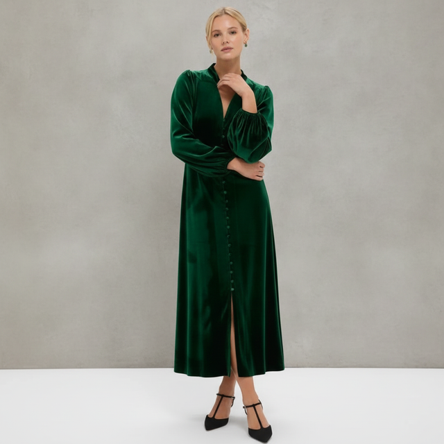 Green Velvet Serena Dress