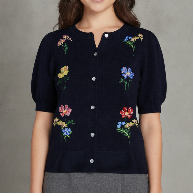 Free Assembly Women's and Women's Plus Embroidered Cardigan Sweater