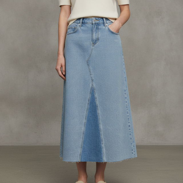 Two Tone Denim Skirt