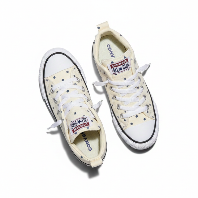 Converse Kids' Street Mid Top Polka Dot Sneakers - Black/White 13