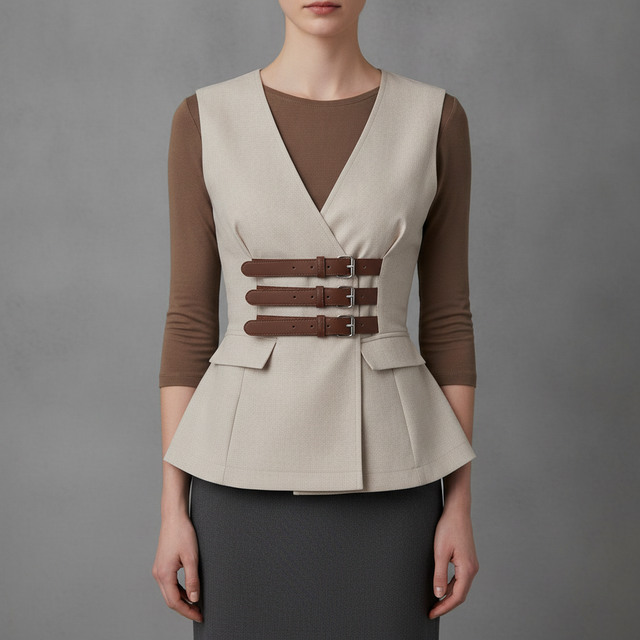 Oyoangle Sleeveless Wrap Blouse