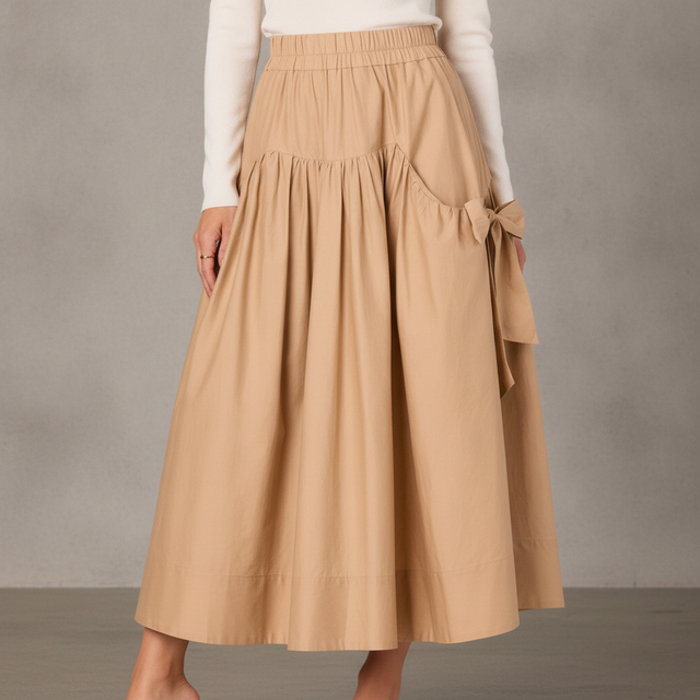 Lylah Bow Midi Skirt