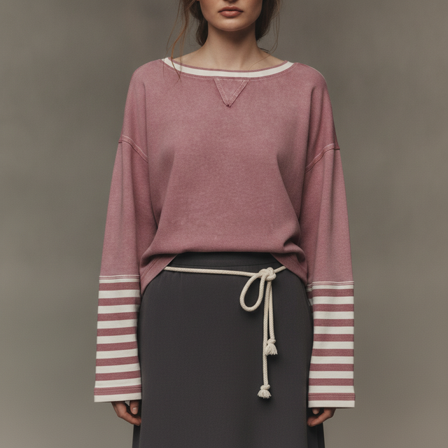  Pilcro Cotton Seamed Long-Sleeve Top