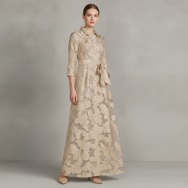 Petite Jacquard Gown