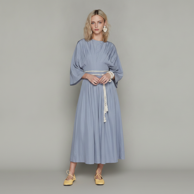 Havana Dress in Dusty Blue