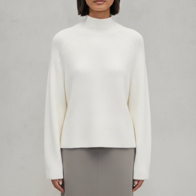 CashSoft Shaker-Stitch Turtleneck Sweater