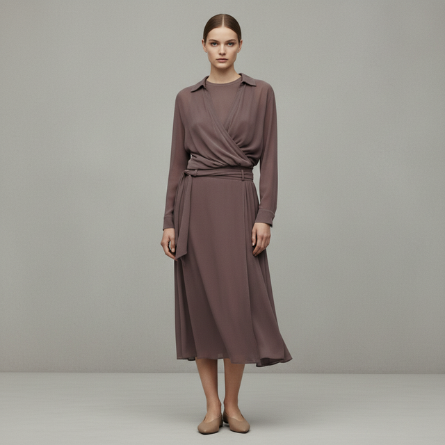 Women's Dark mauve Wrap Blouse