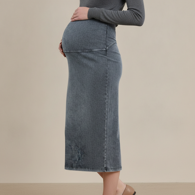 Sapphire Maternity Skirt in Midwash Denim