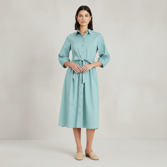 Long Sleeve Midi Shirtdress