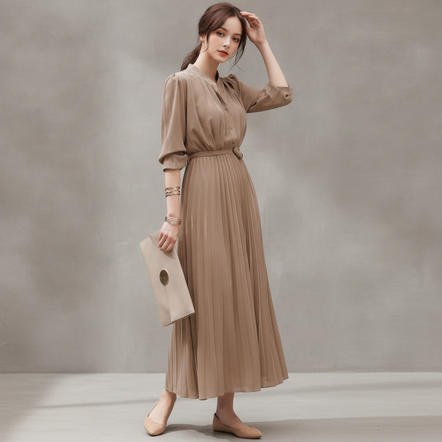 Amropi Pleated Maxi Dress