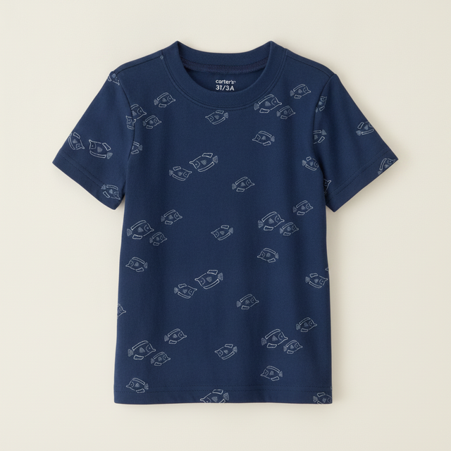 Toddler Boy Fish T Shirt Blue