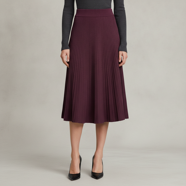 Rib A Line Midi Skirt