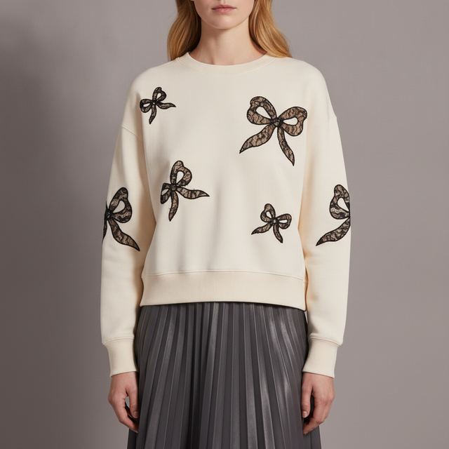 Linetta Lace Bow Sweater-XS only!