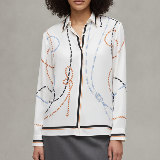 Tommy HilfigerWomen's Printed Collared Button-Front Shirt