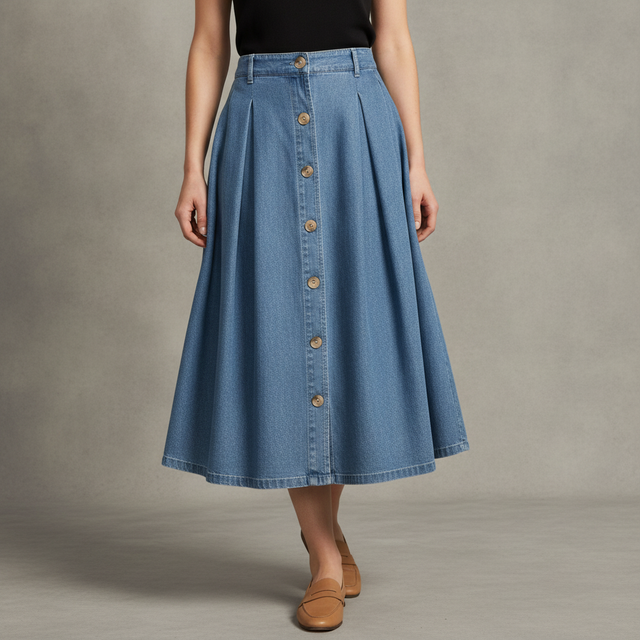 Herbatomia Pleated Long Midi Skirt