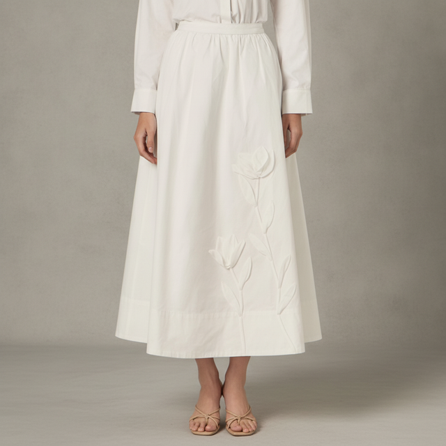 Floral Appliqué Skirt