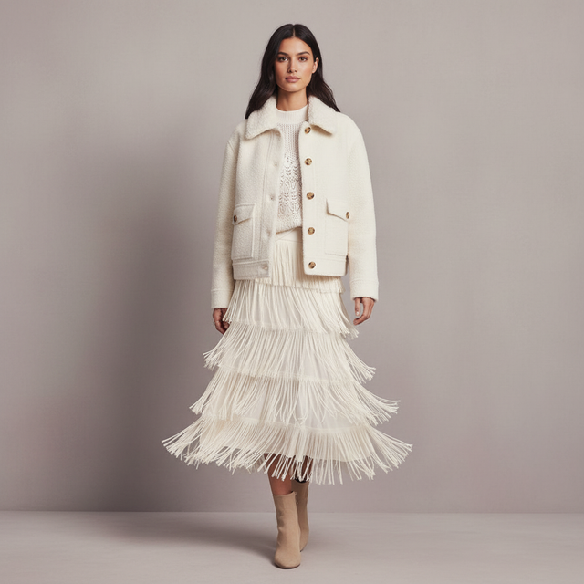 Fringe Midi Skirt