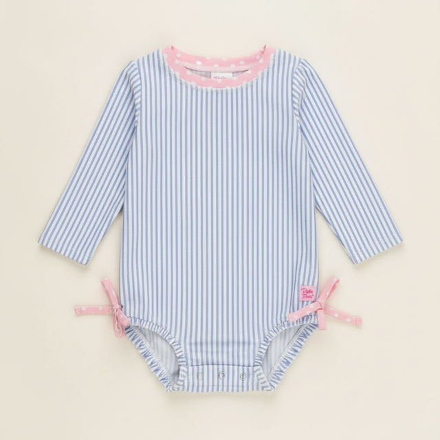 Rufflebutts - Seersucker Long Sleeve Rash Guard