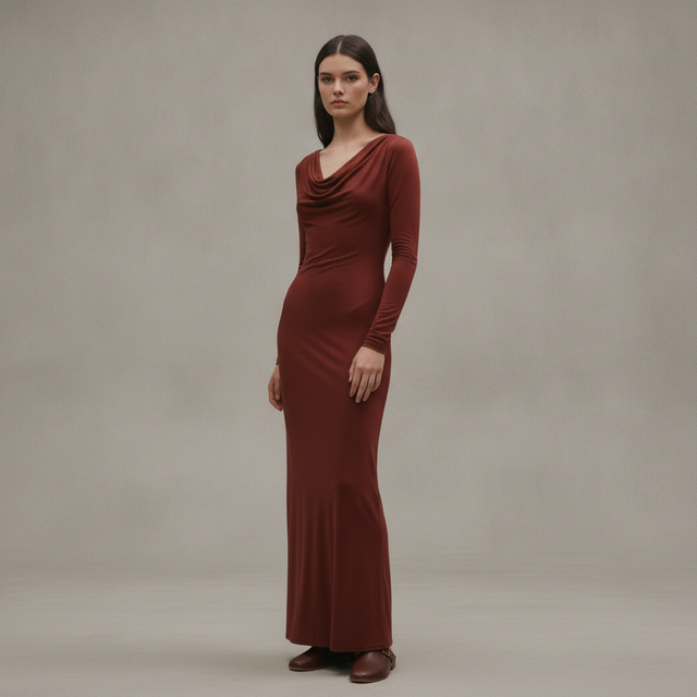 DRAPED JERSEY DRESS