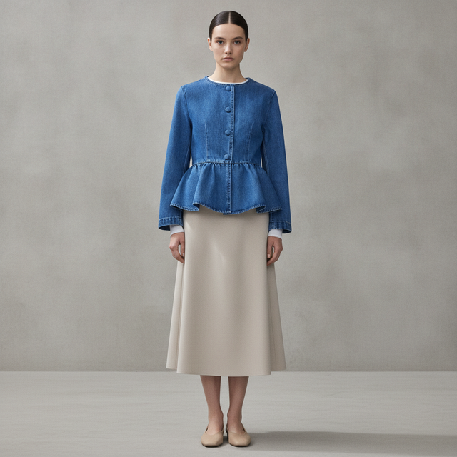 Collarless Peplum Jacket