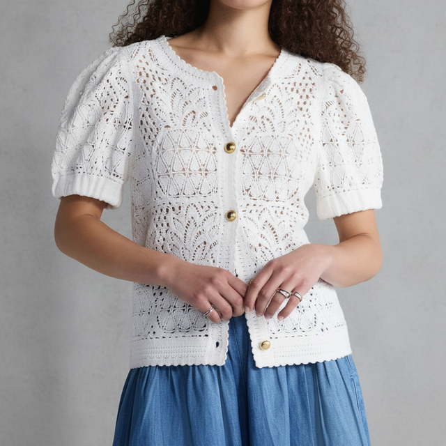 Free Assembly Women's and Women's Plus Pineapple Cardigan
