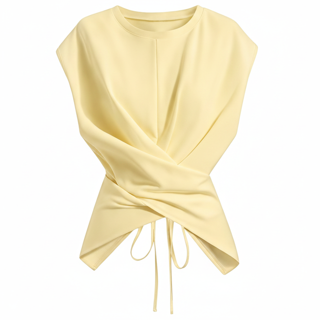 Verdusa White Sleeve Wrap Top