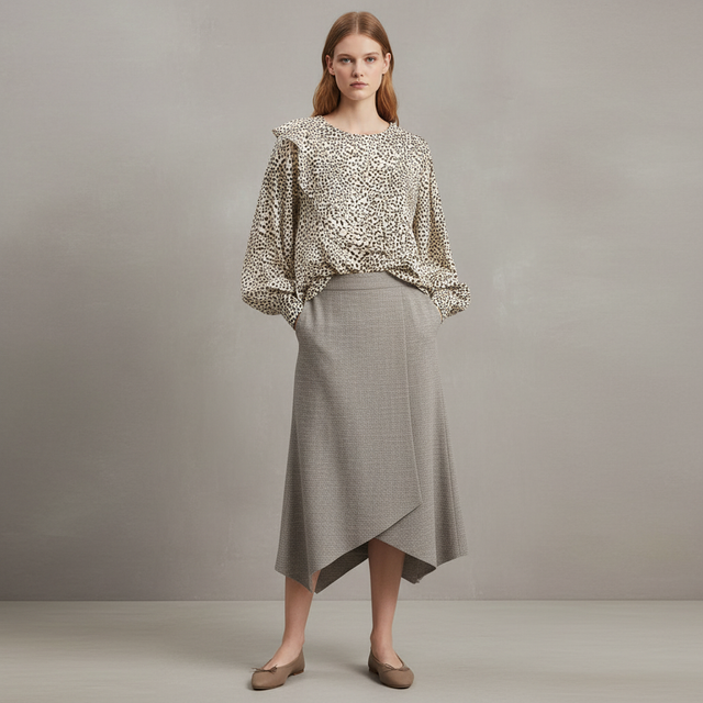 Cape-Detail Blouse