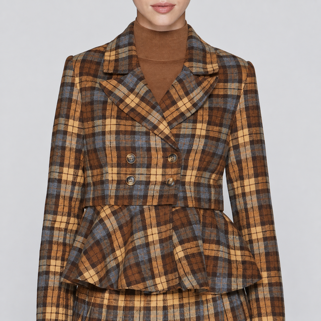 Briar Blazer in Cocoa / Cinnamon Plaid