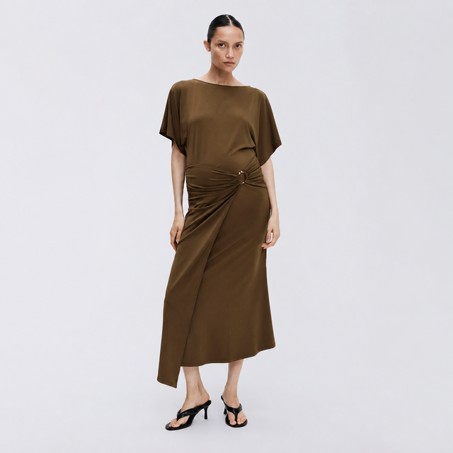 MAMA WRAP-DETAIL DRESS