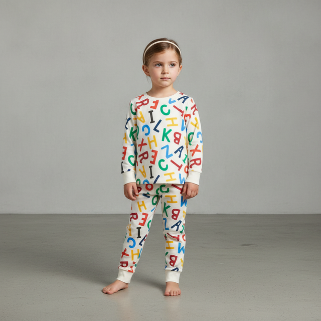 Unisex Alphabet Pajama Set for Toddler & Baby