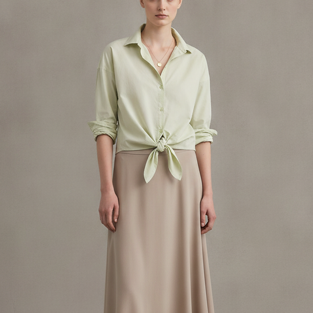 Poplin Tie Front Everyday Shirt