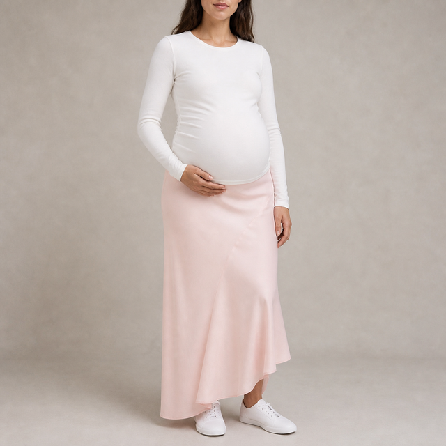 MAMA ASYMMETRIC SATIN SKIRT