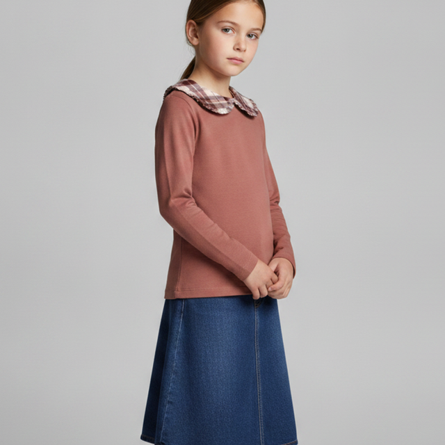 Girls T-Shirt — French Terry Scottish Pink
