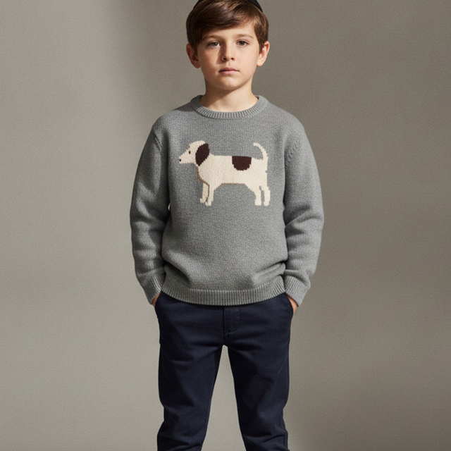 Kids Organic Cotton Dog Sweater