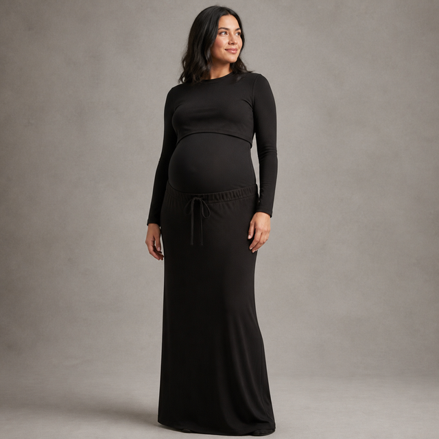 Soft Rib Maxi Skirt